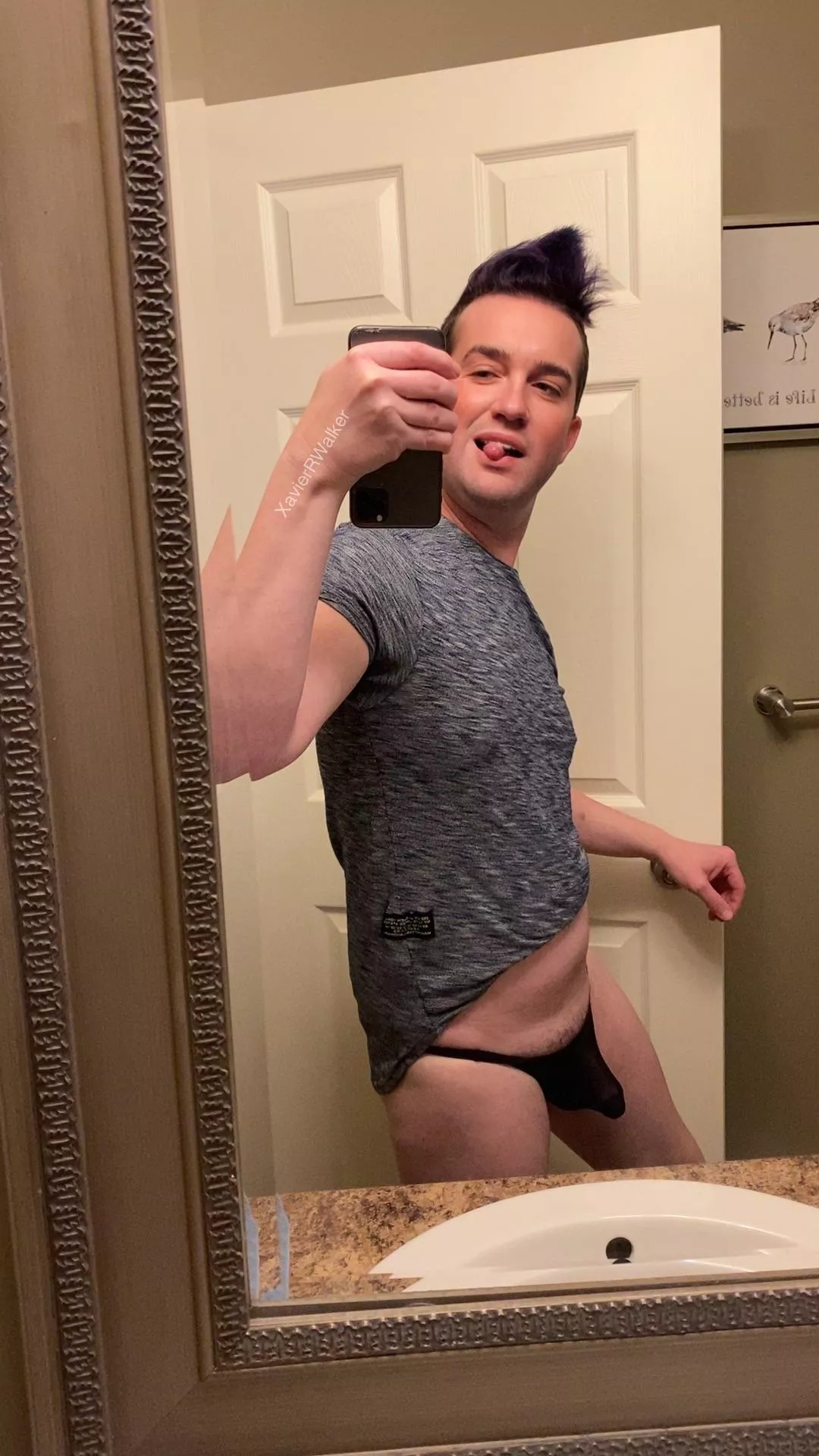 (NSFW) black thong kinda day! How do I look? Rockin it?