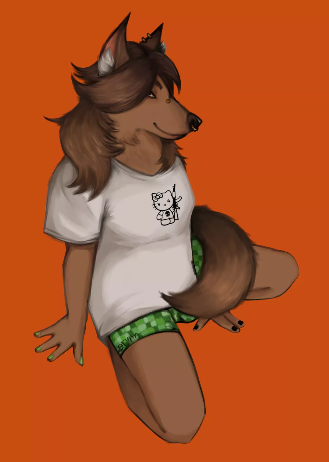 Silly drawing of my sona I did yesterday (slightly suggestive)