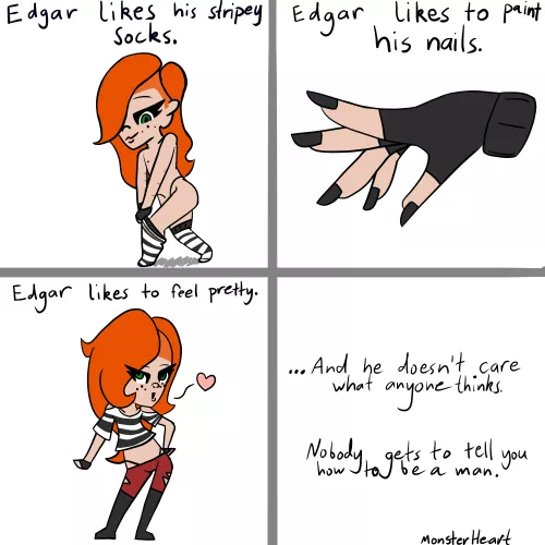 Been wanting to do comics. Here's a quick one starring my boy, Edgar!