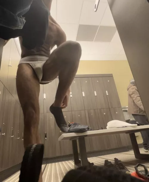 Crazy leg day, jockstrap was sopping wet with sweat when I peeled it off