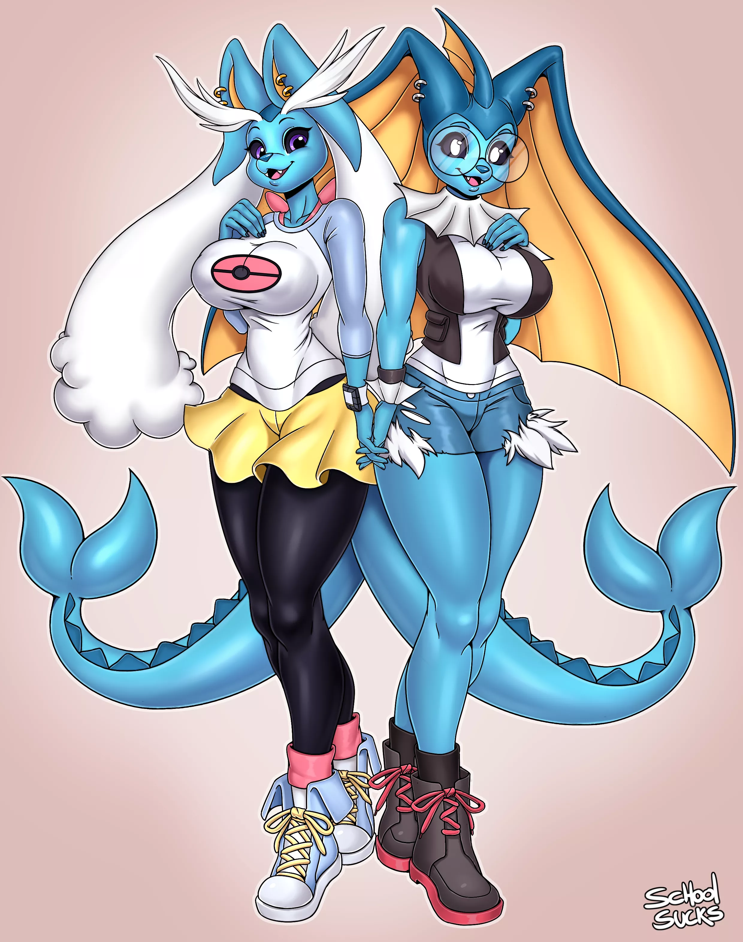 Double trouble with sexy pokemon >.< [F] (art by me)
