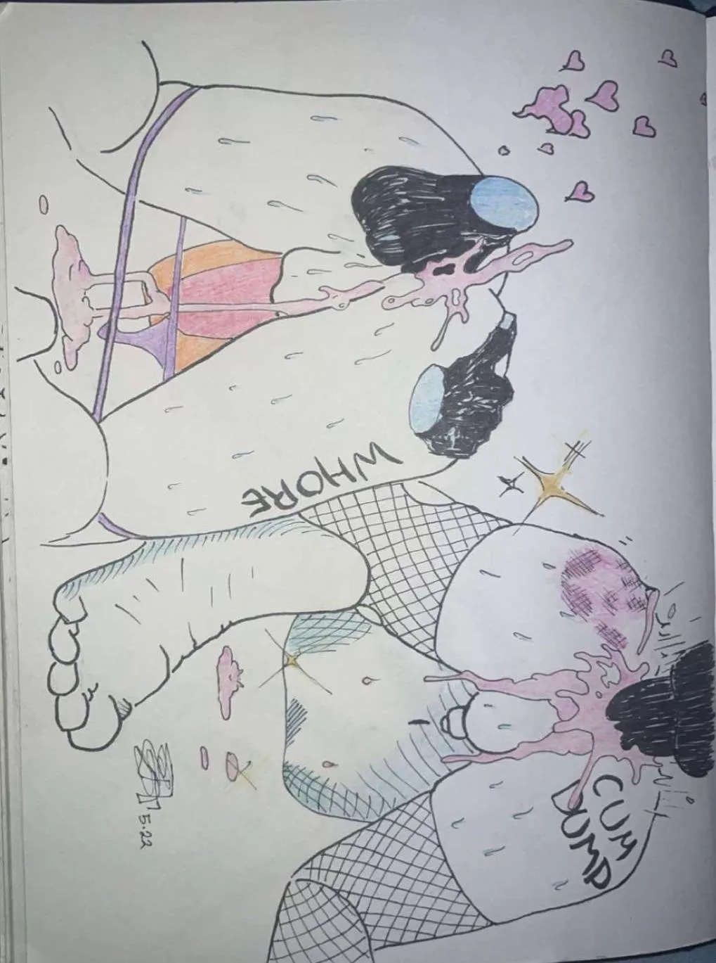 Femboy bitch being bred by fat cocks