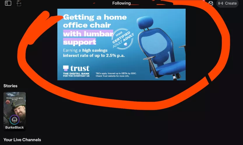 Question: Big giant display ad on Twitch Mobile app