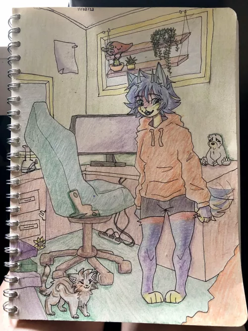 She wants to show you her room ♡ art by me! ✨