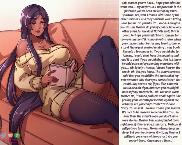 Spending time with Scheherazade. [Wholesome] [Implied cuddling] [FGO] [Spending time together] Artist: ayanobro (Reupload Post Imgur Purge)