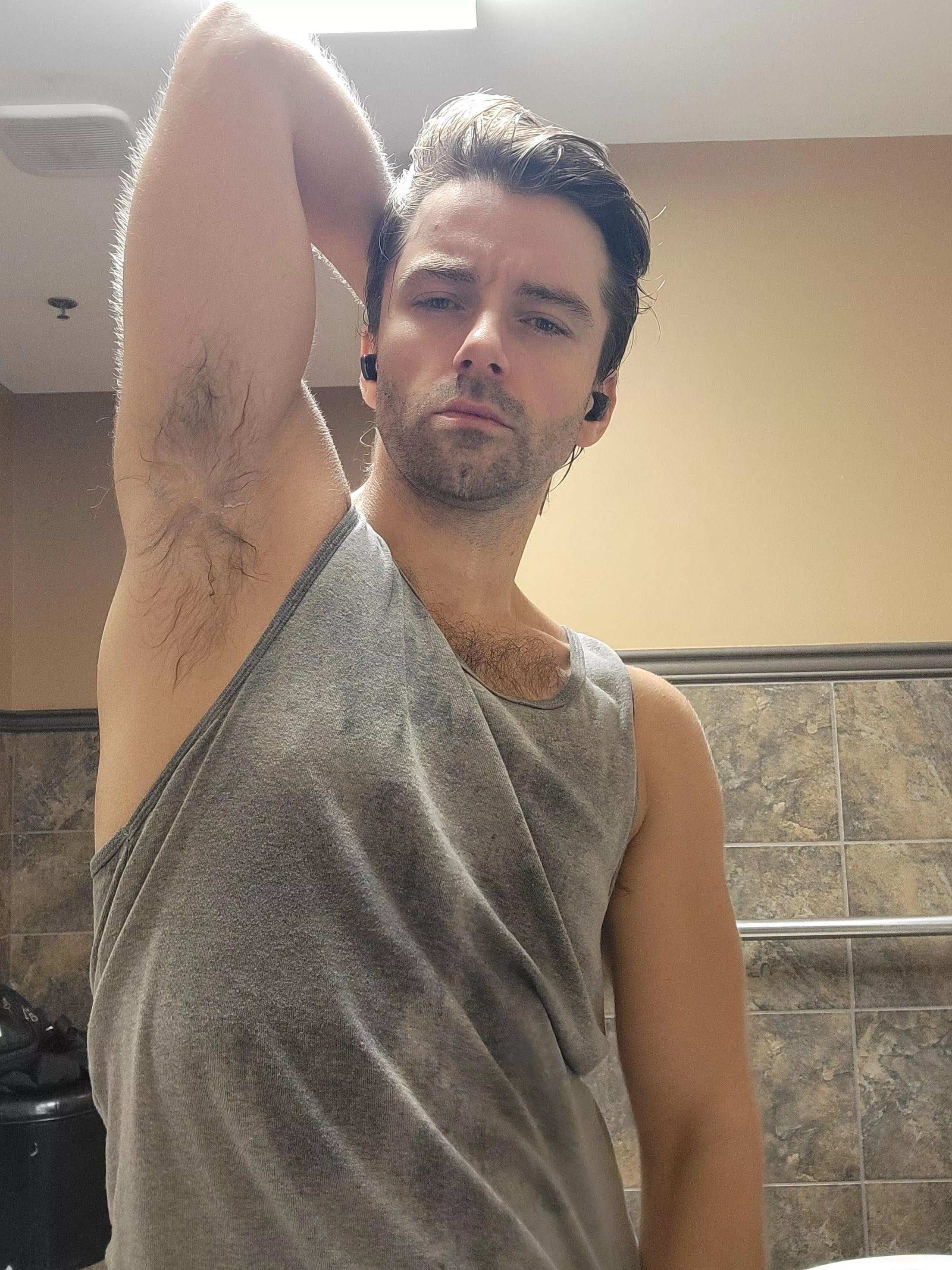 Sweating like a wild man!