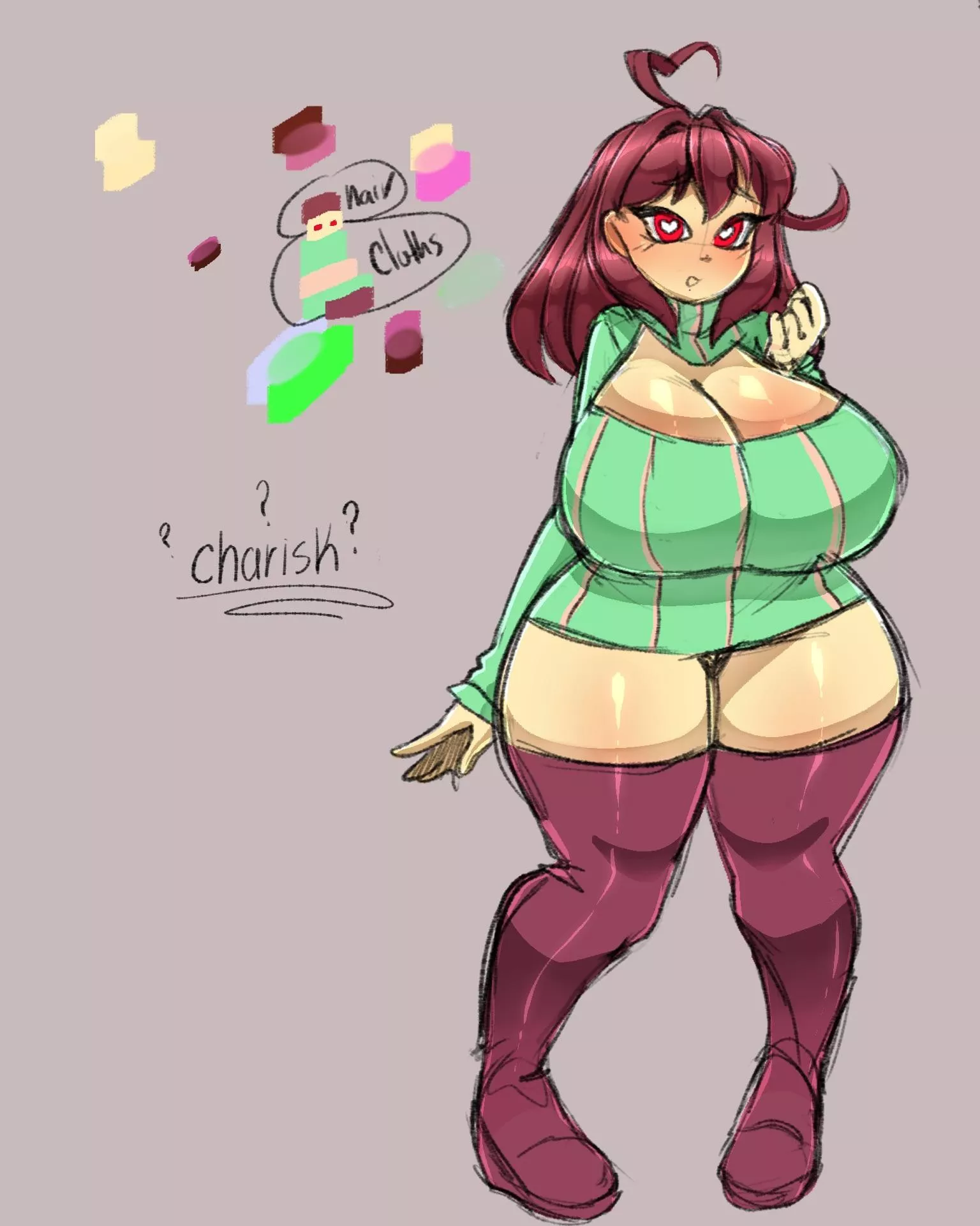 Chara and frisk fused together! [art by me! Skiddioop!]