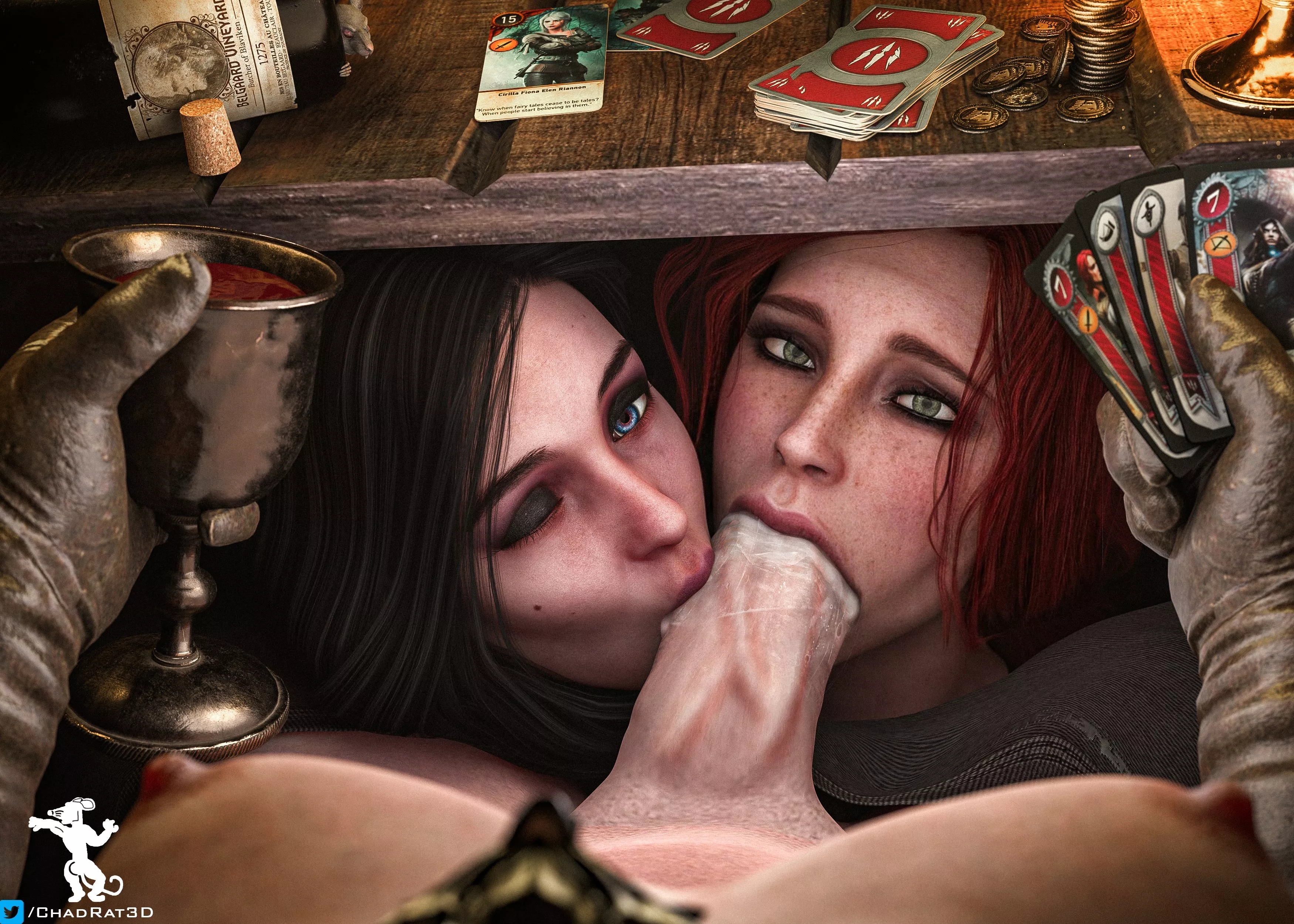 Ciri, Triss & Yennefer, (ChadRat3D) [The Witcher]