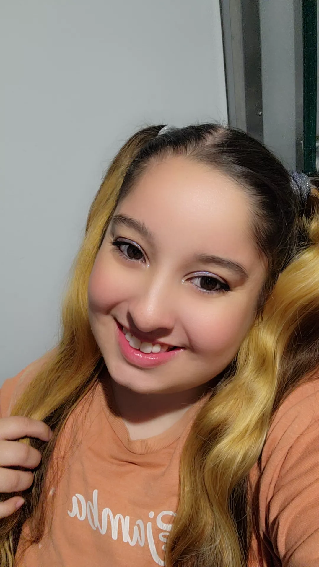 Even though I'm smiling here, I'm sad I'm stuck at work all day😭