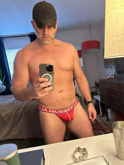 My jockstrap has already come in handy twice today 💦. What's your favorite color for jocks?