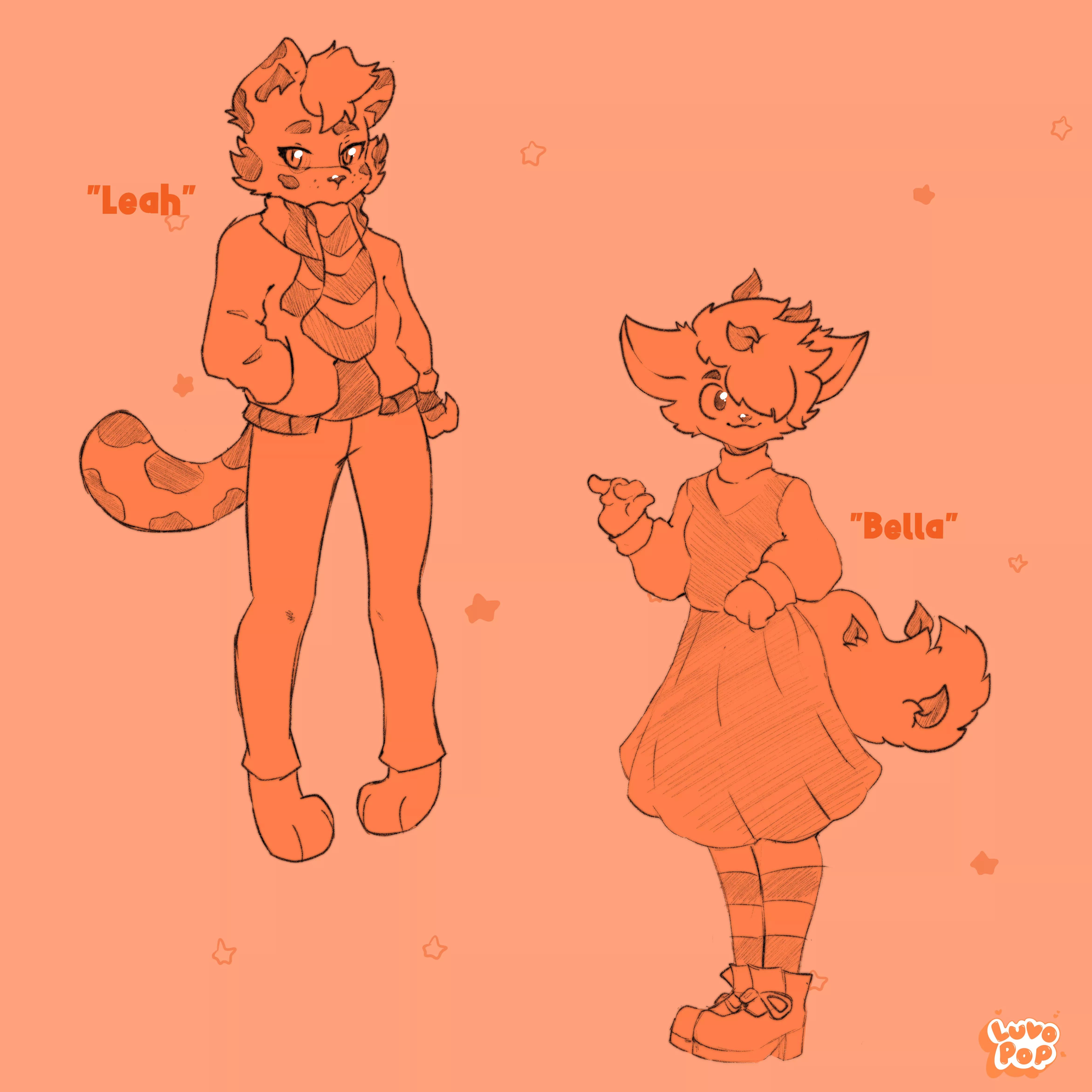 New designs, which one do y'all prefer? ^=^ (by me, Luvopop! 🧡)