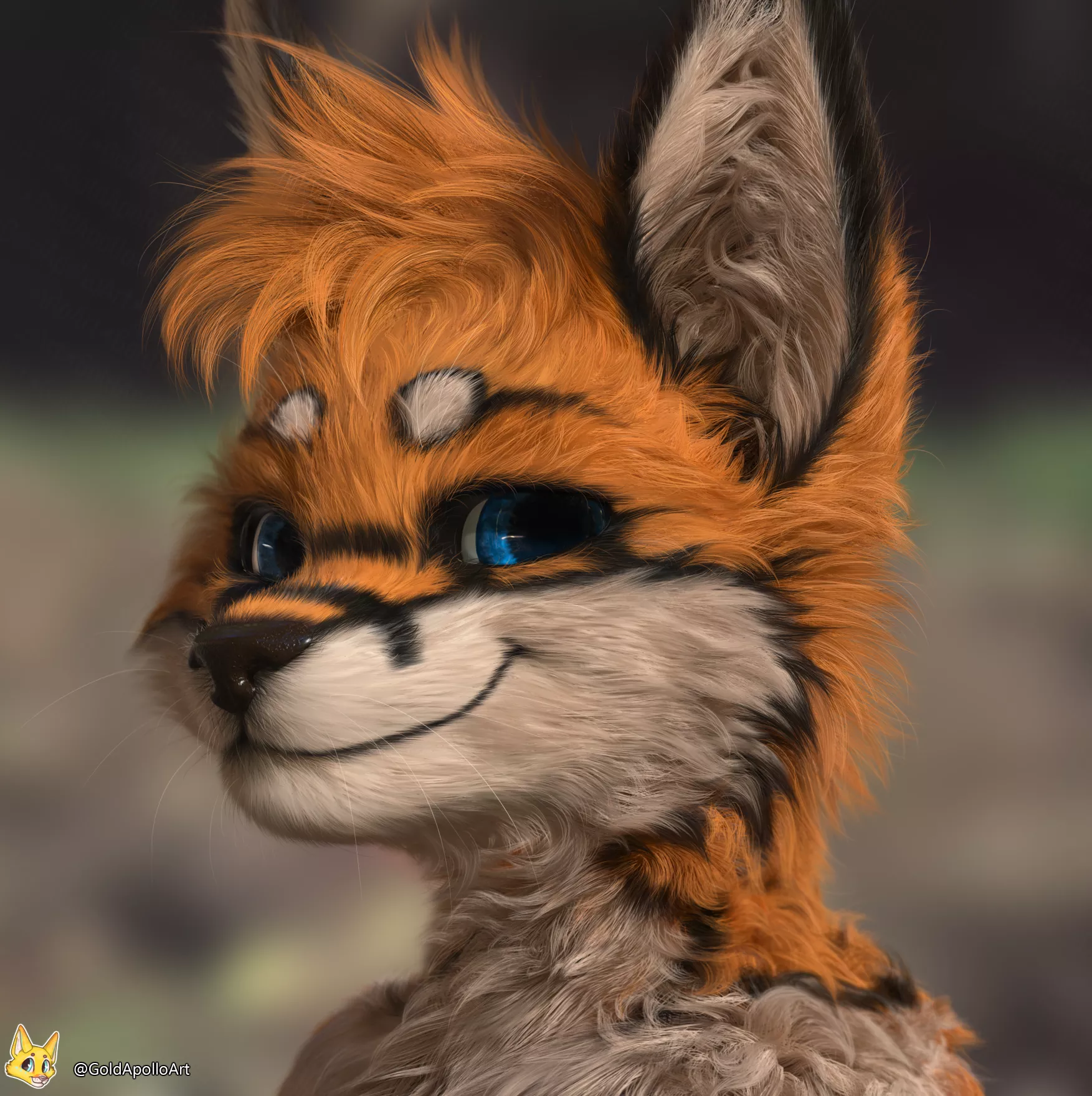 Really happy with how the fur turned out on this lil guy [Commission]