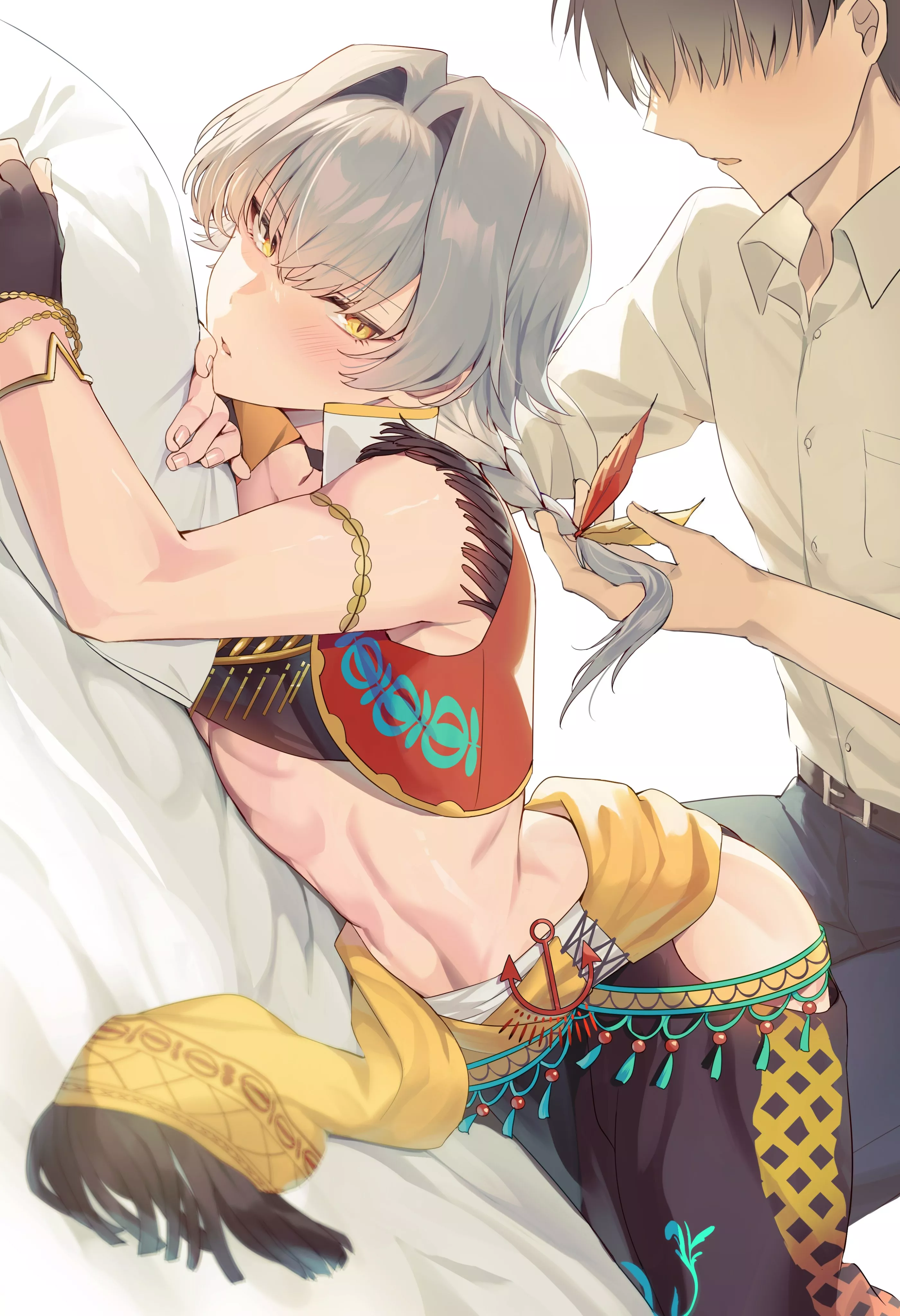 Tie a boi's hair like this