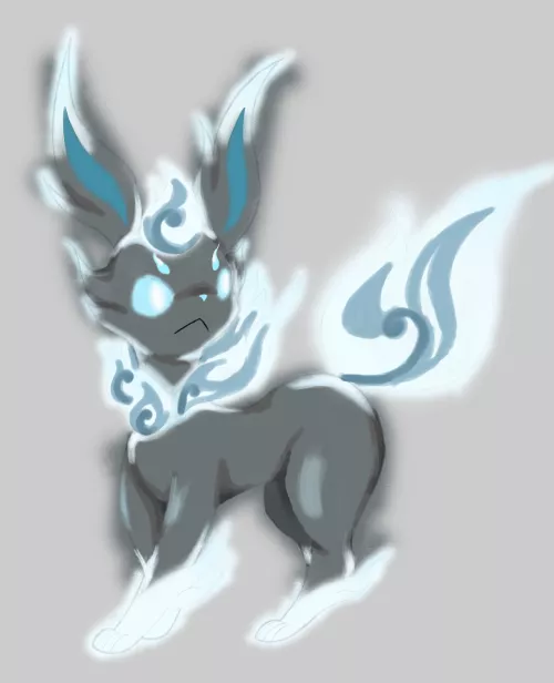Tried to make a ghost eeveelution, accidentally went overboard with the design