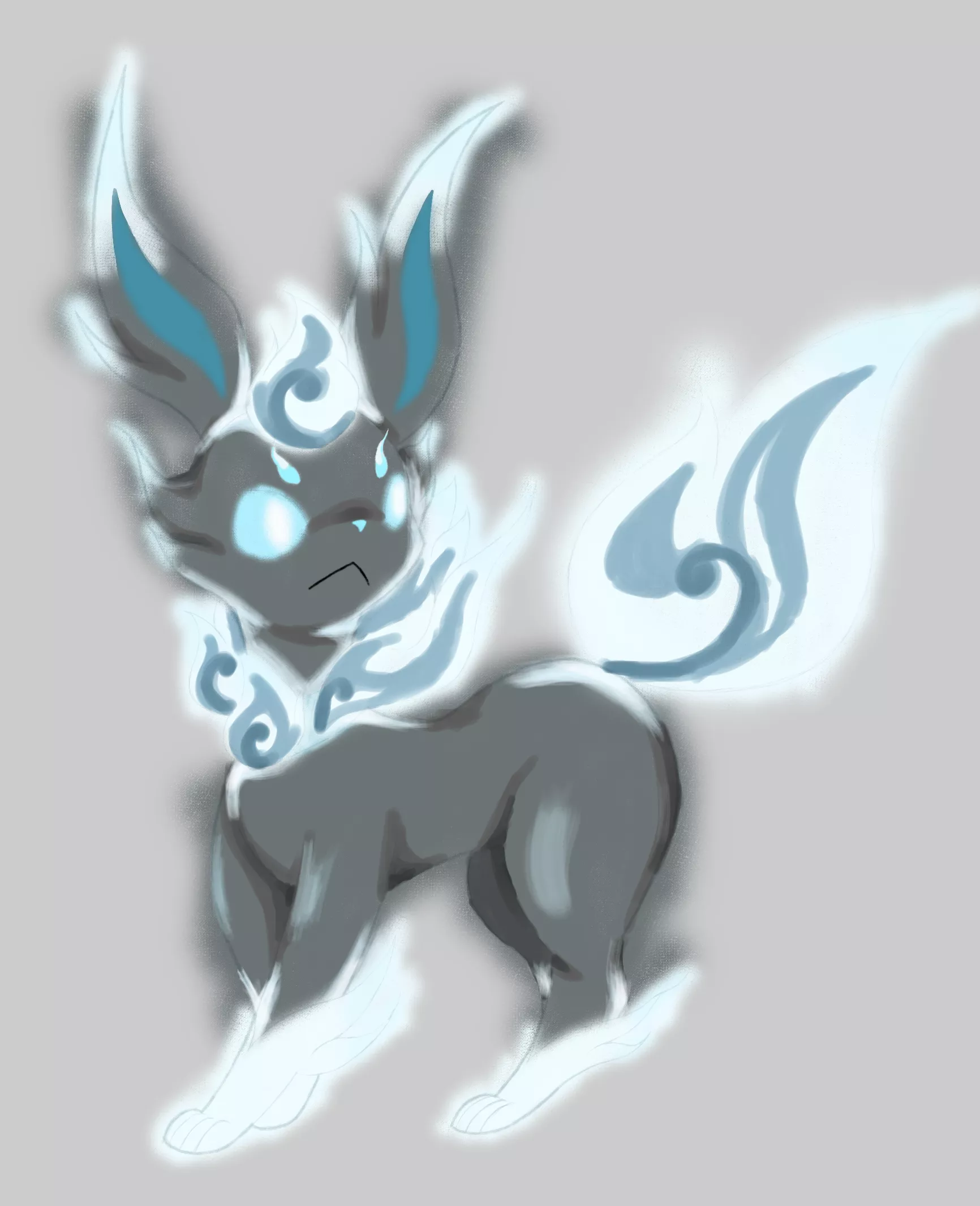 Tried to make a ghost eeveelution, accidentally went overboard with the design