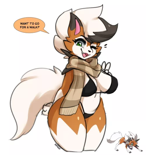 Your wolf girlfriend wants to go for walkies in her brand new scarf! [F] (IAmKat_95)