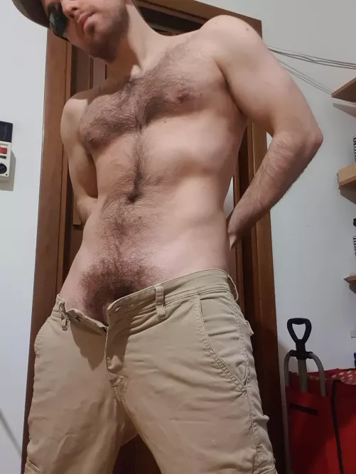 Imagine you take off the pants and you see this bush