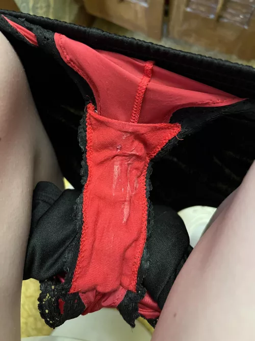 Just A Simple Old Pair Of Red & Black Cheeky Dirty Panties