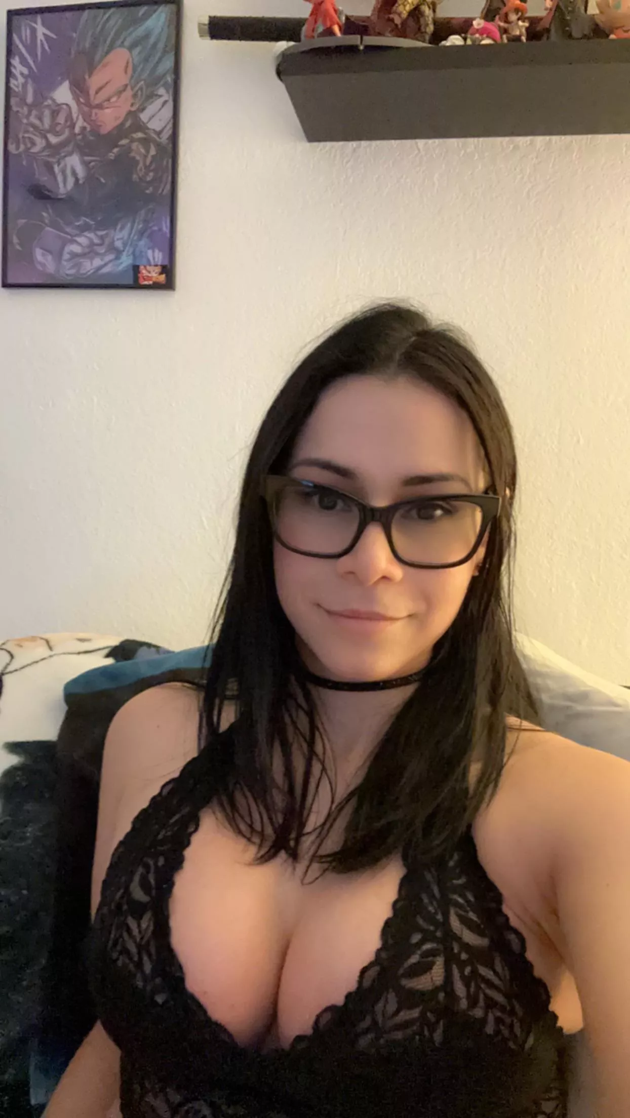 Lace top and choker.