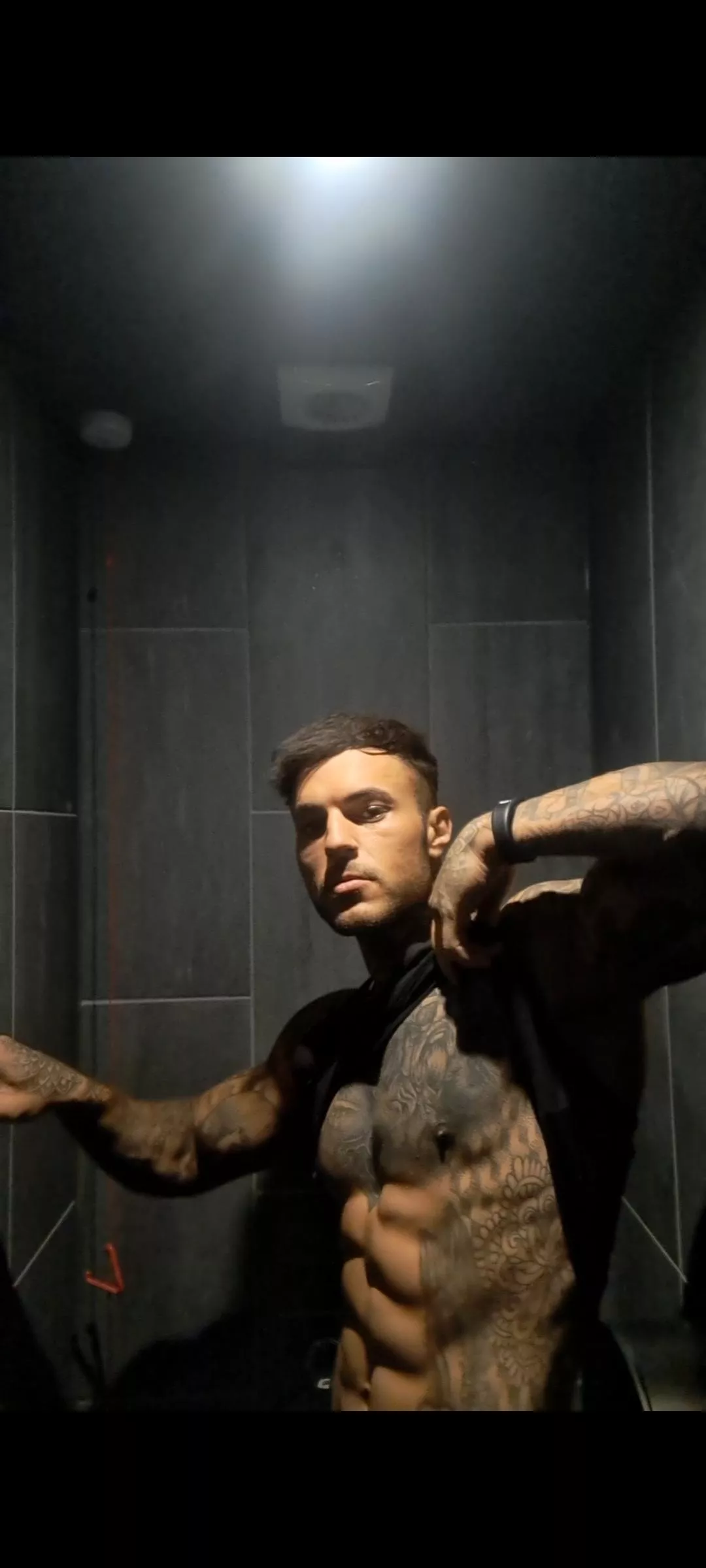 Usual post workout flexing