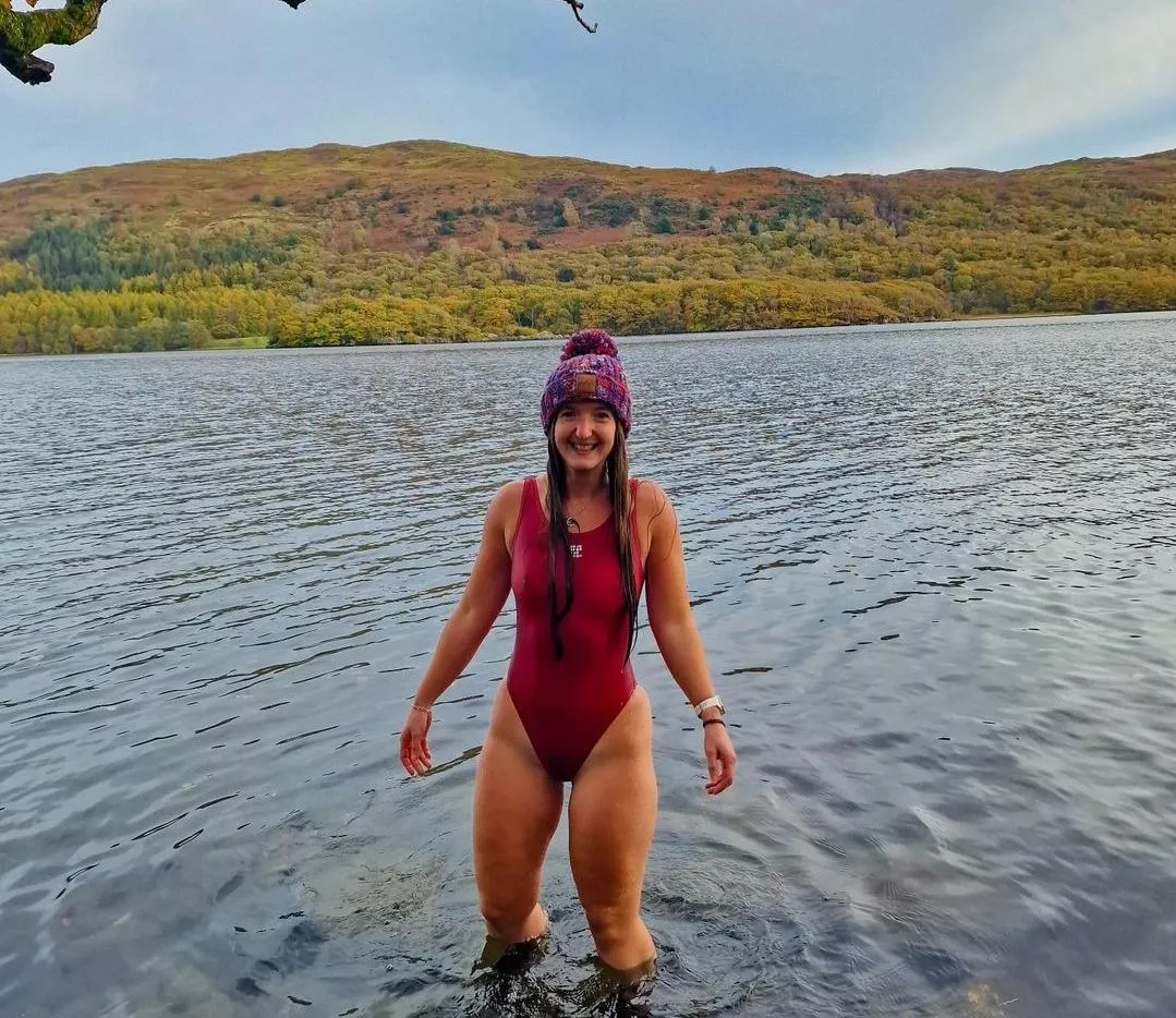 Wearing red in autumn feels right