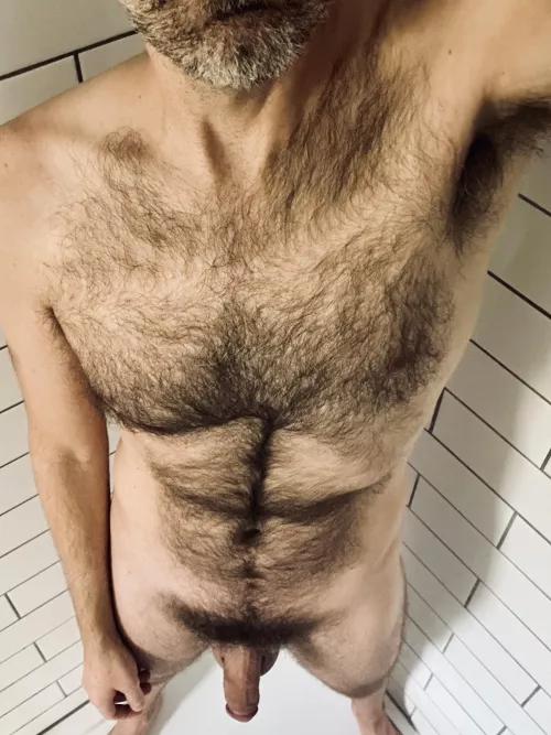 About to shower with the curtain open at the gym...