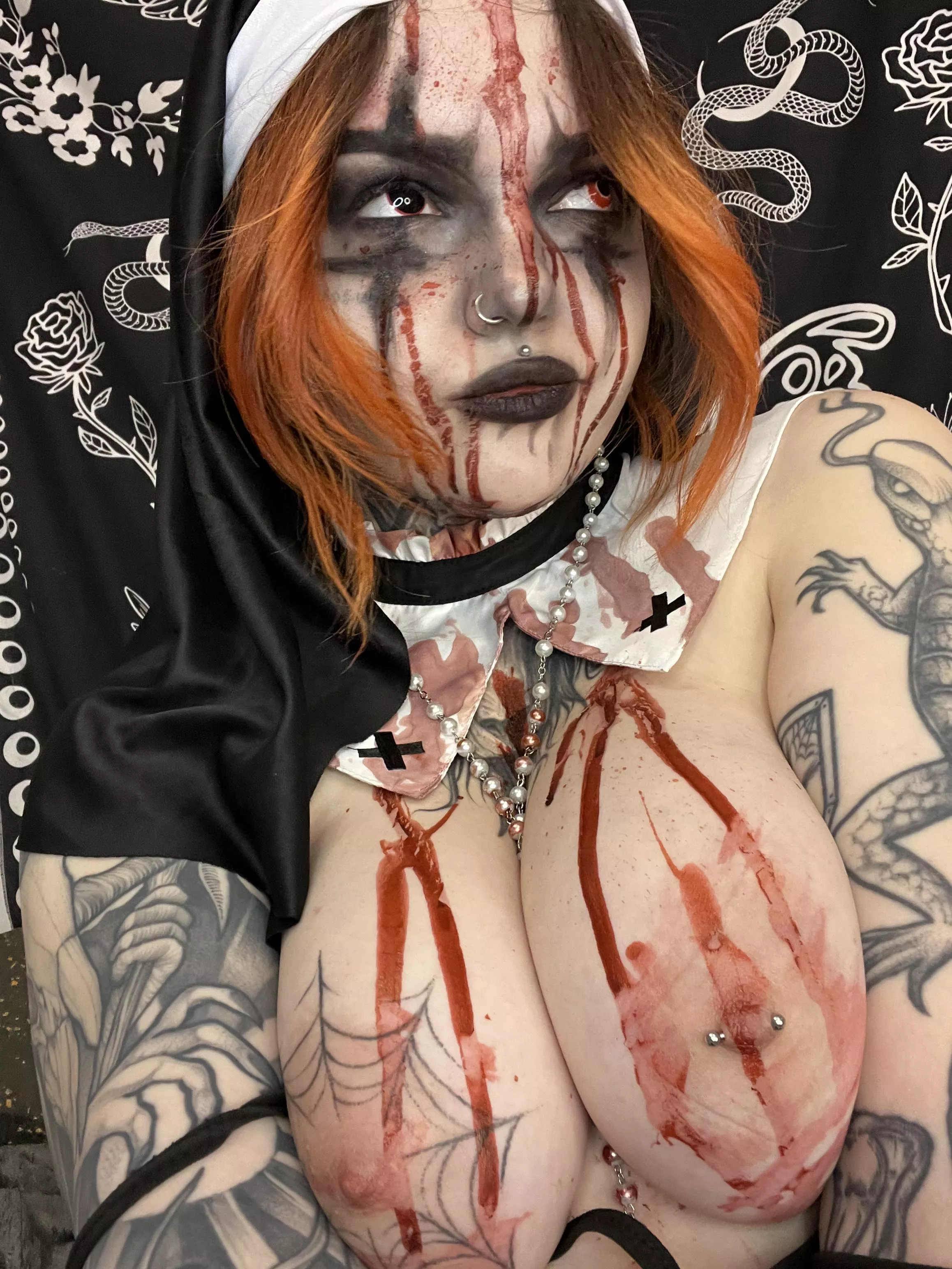 Cosplaying as a sexy evil nun, Now who's going to be my Priest? [F]