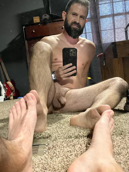For you feet lovers out there. Here’s my feet and beard