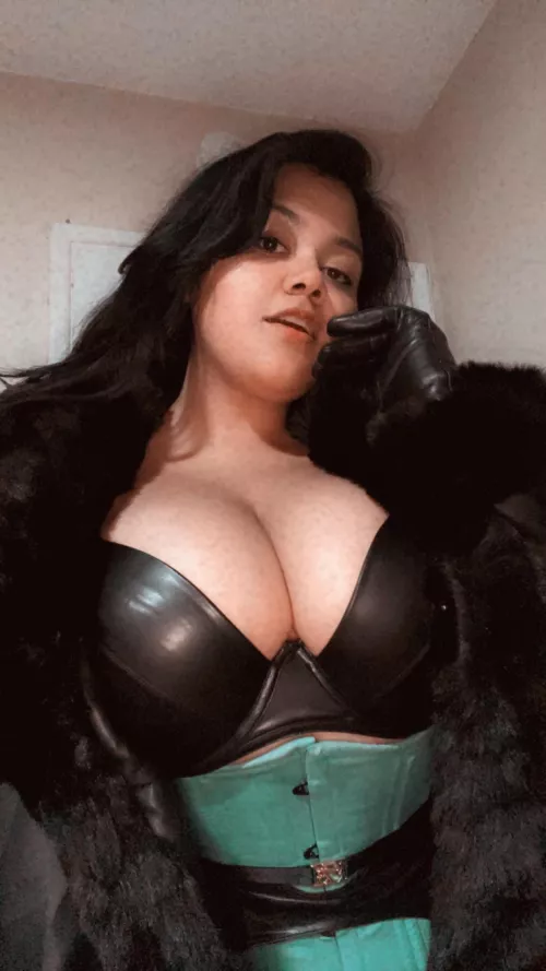 In my Honey Birdette leather lingerie set