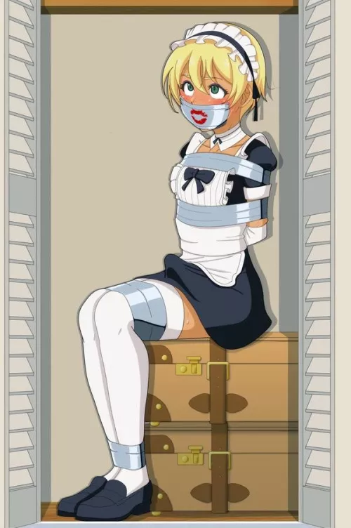 The new maid messed up her chores. Looks like it’s time to punish “her”