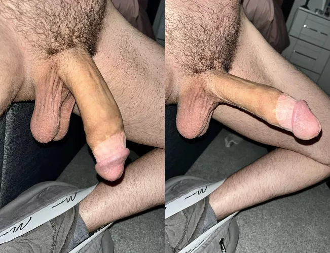 Thick n floppy or rock hard, cut British 6.5” girth cock?