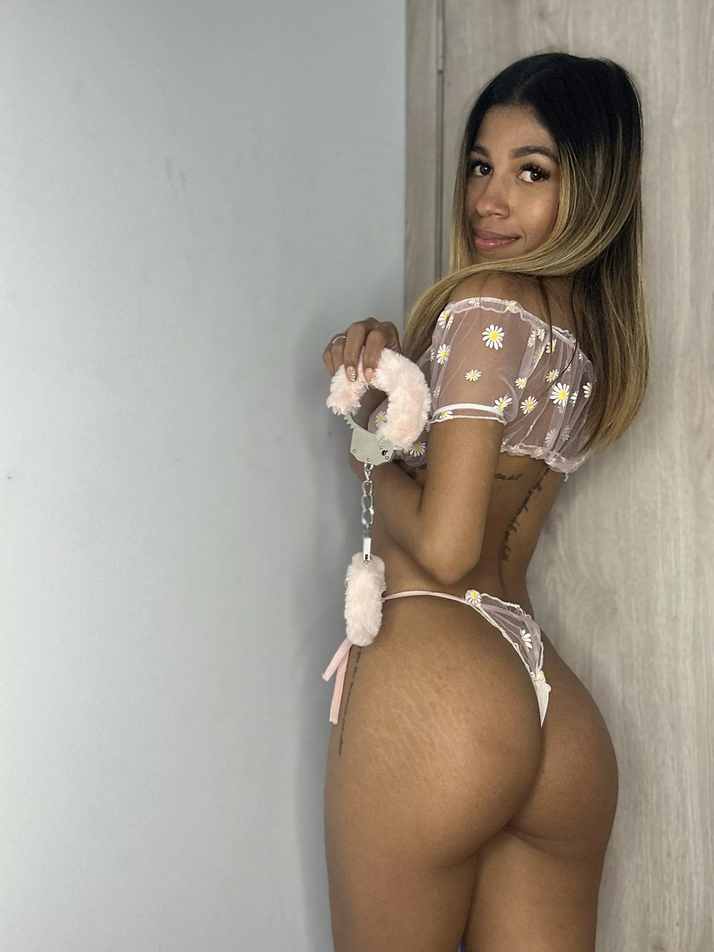 What's more tempting, me or the cuffs?