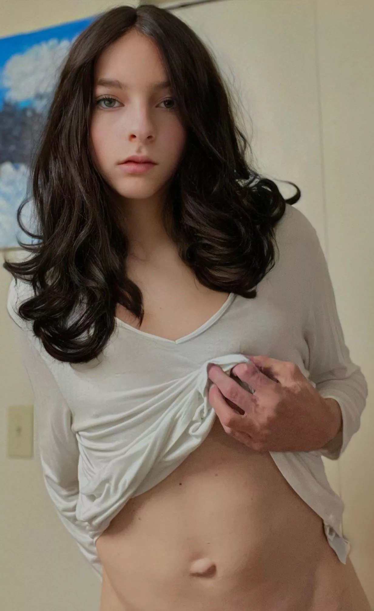 Would you cum on my tummy?