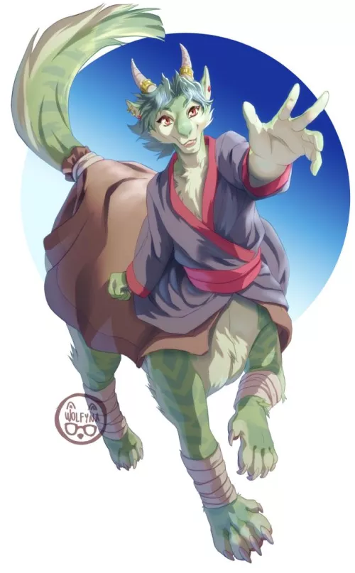 A hybrid between a cat and dragon might be the most fascinating being you'll see in a while :3 (art by me)