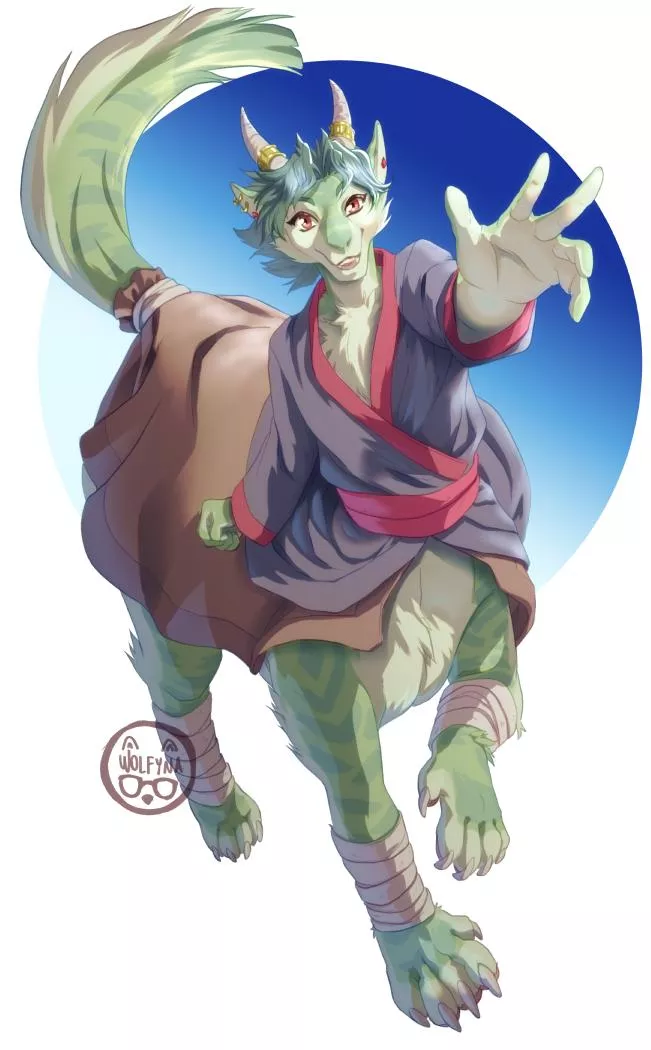 A hybrid between a cat and dragon might be the most fascinating being you'll see in a while :3 (art by me)