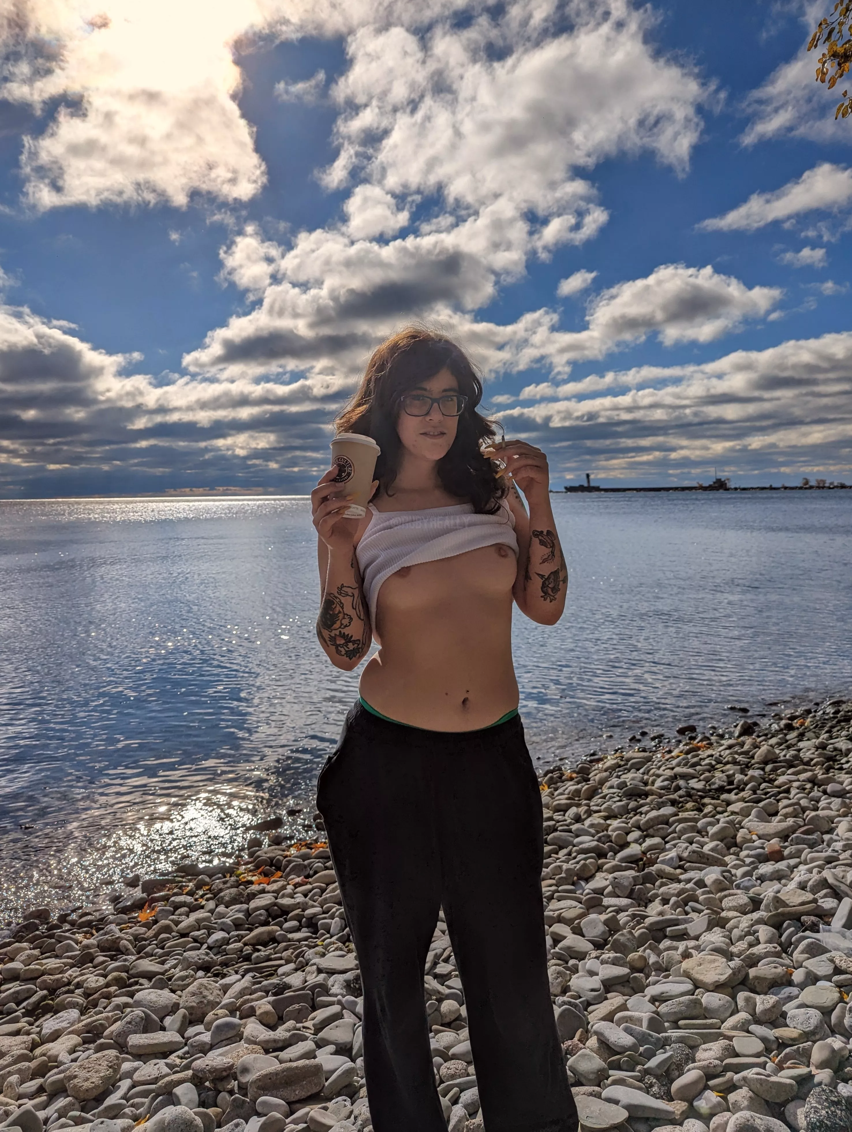 Breakfast and boobs with a view