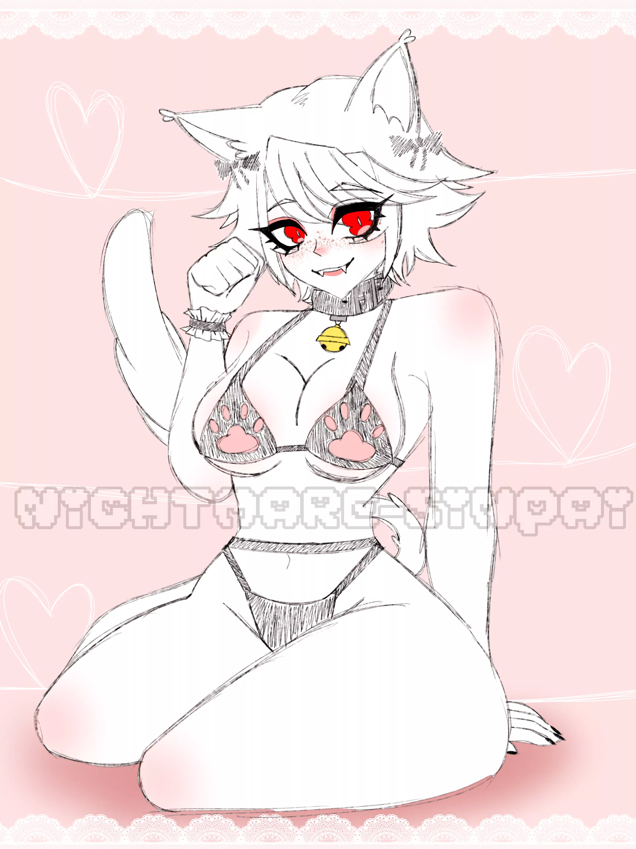 Cat girl version of my oc 😼