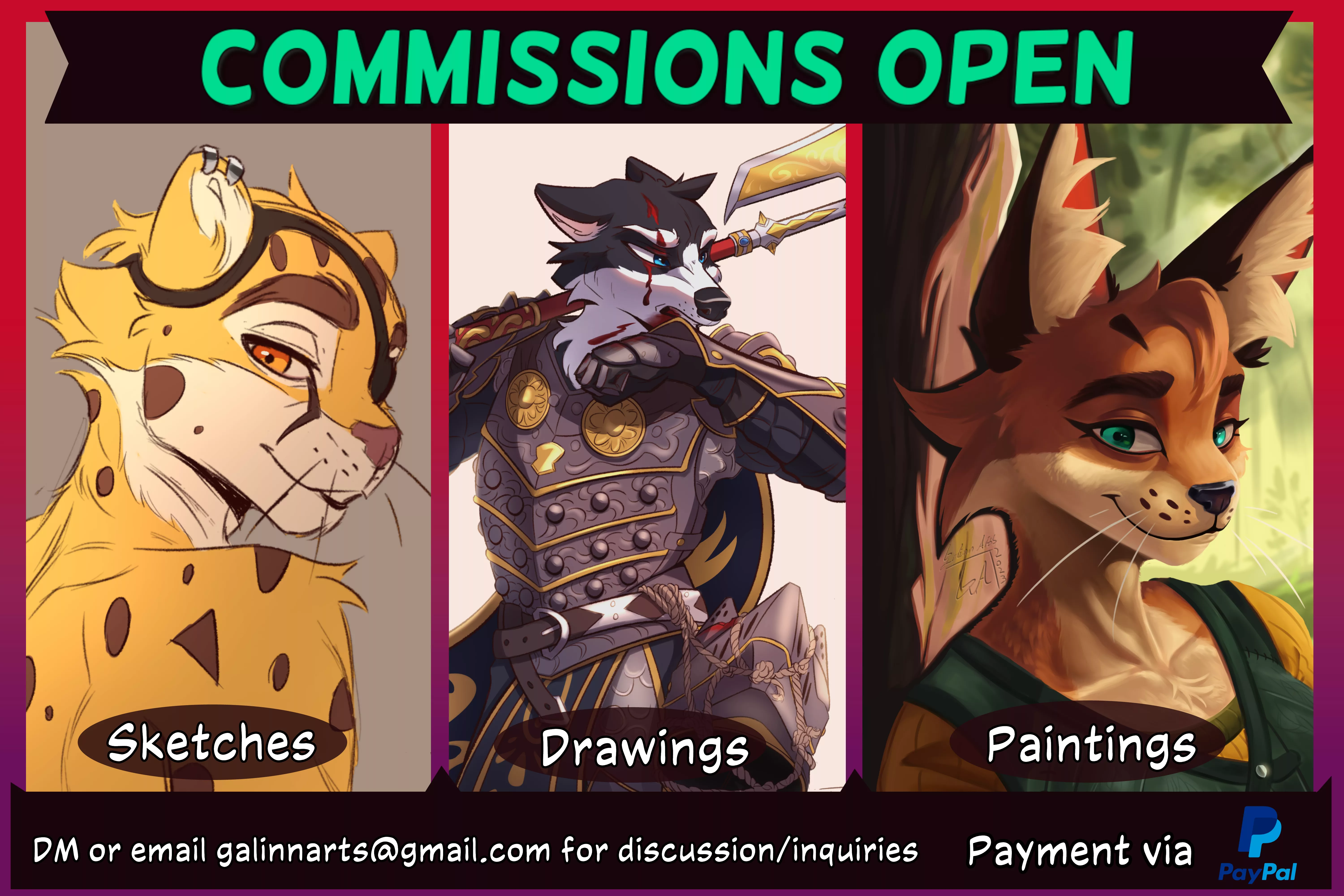 Hello, I've got 3 slots open at the moment! Pricing linked in replies, SFW only 🍪
