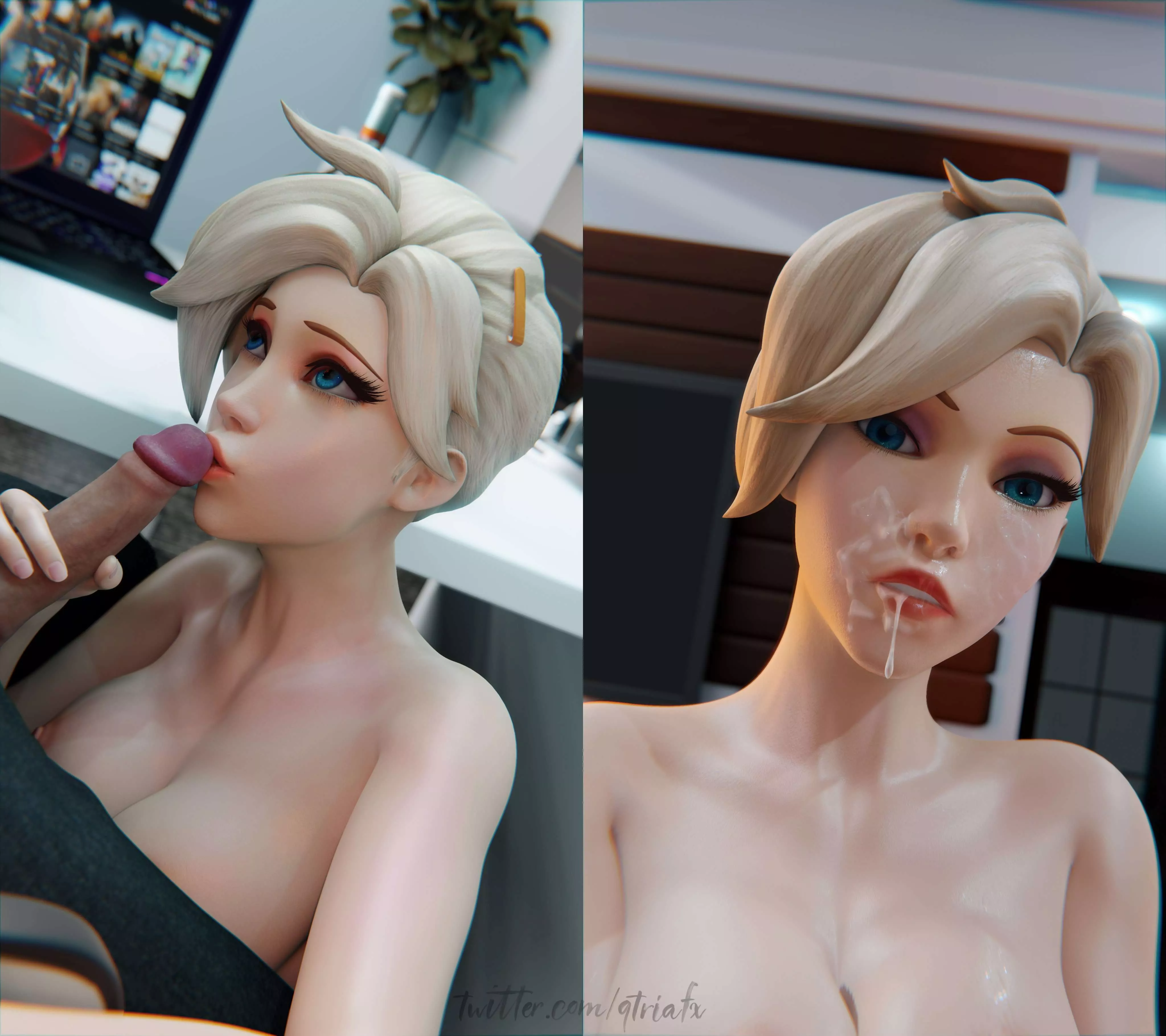 Mercy loves sucking cock