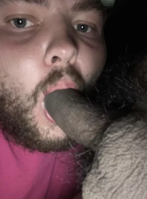 Sucking a big brown dick