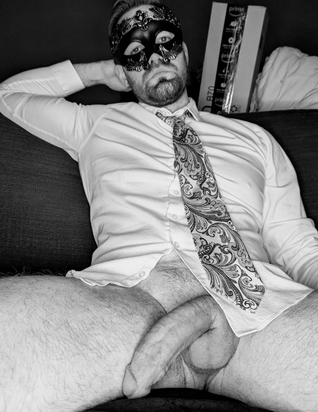 Dad's huge thick cock is so tempting hanging between his thighs, don't you think? [35]