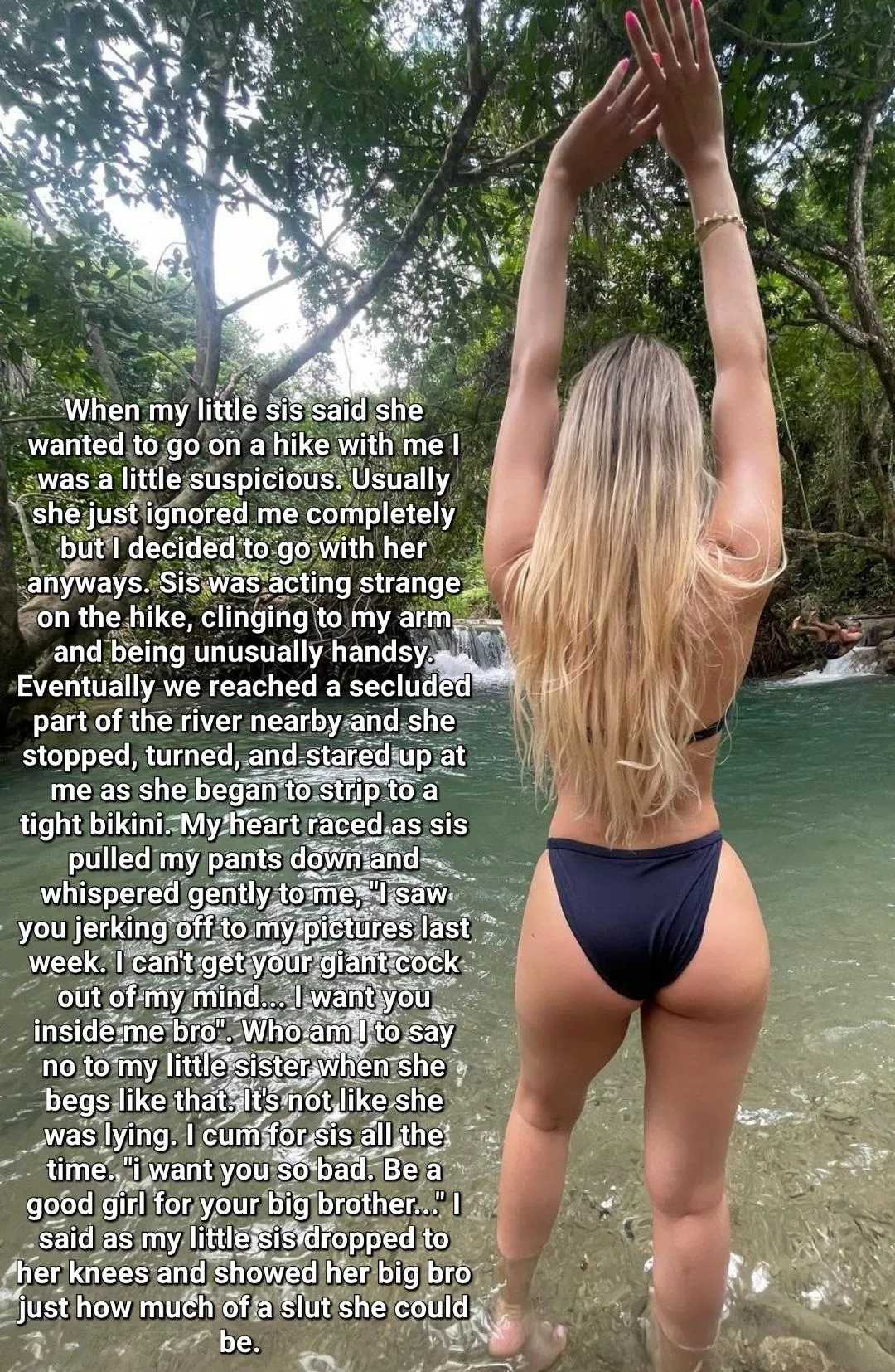 Hiking with her big bro