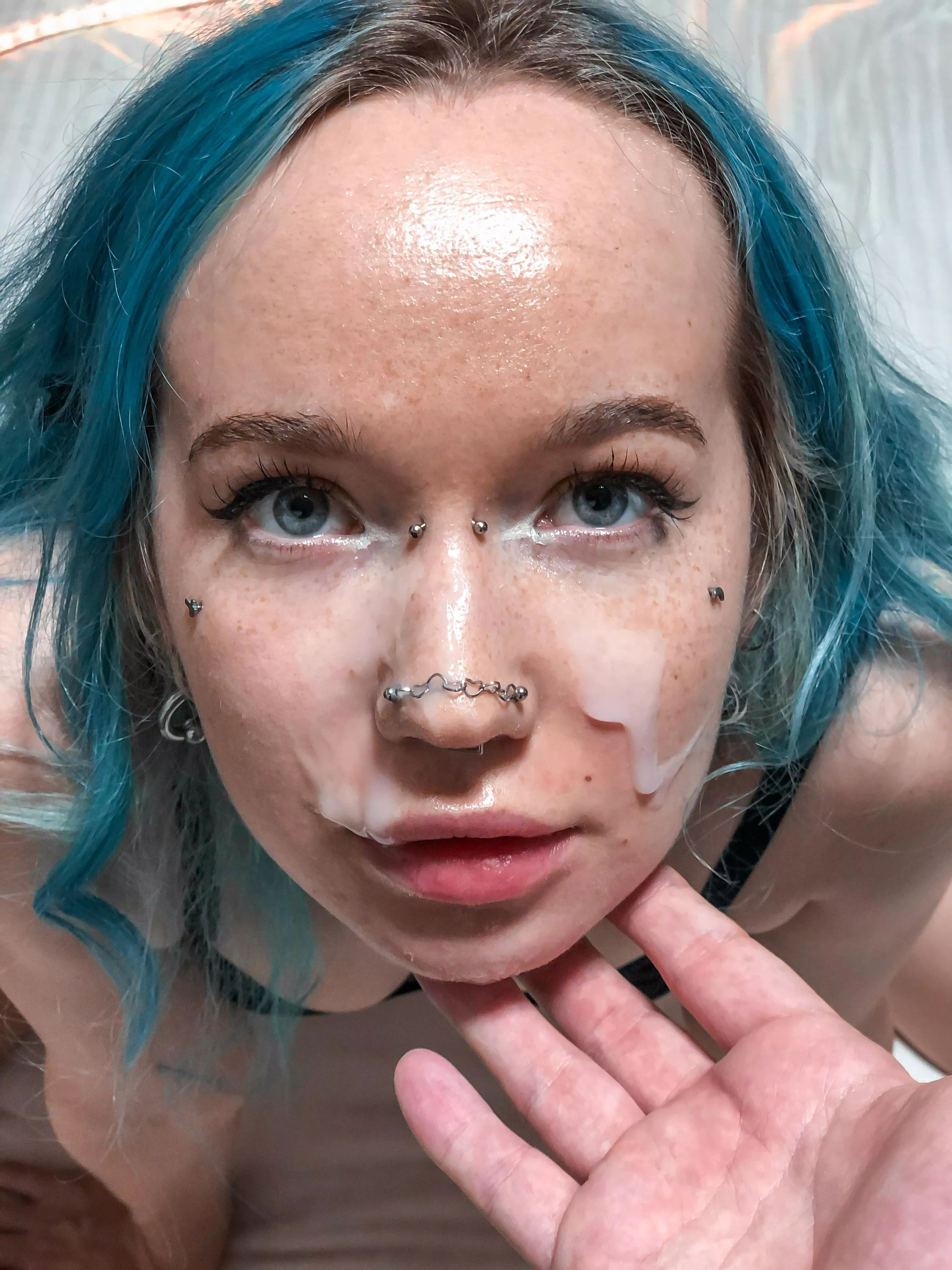 I got cum all over my face.