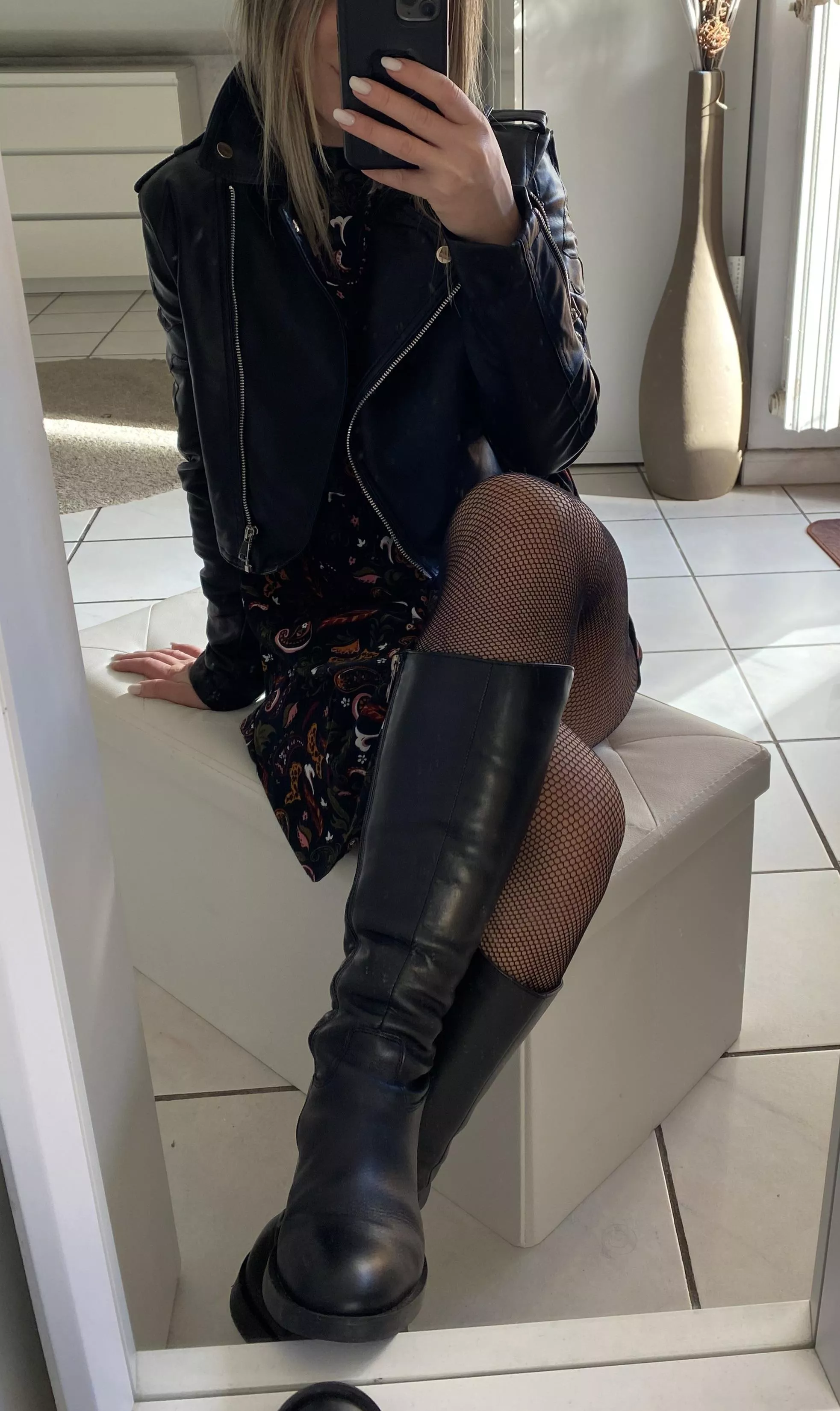 Ladies in leather and fishnets