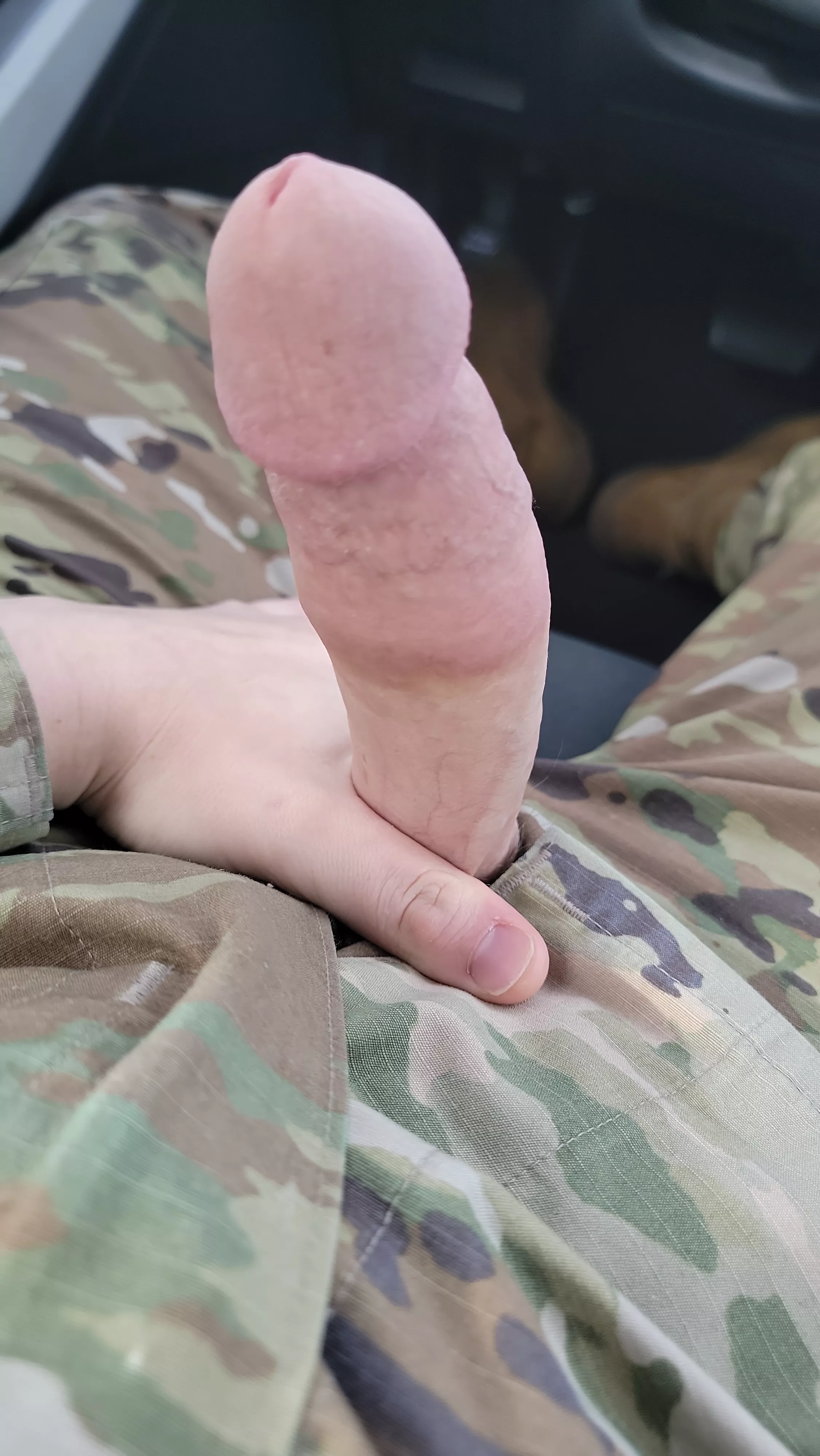 Should I keep the uniform on while you suck it?