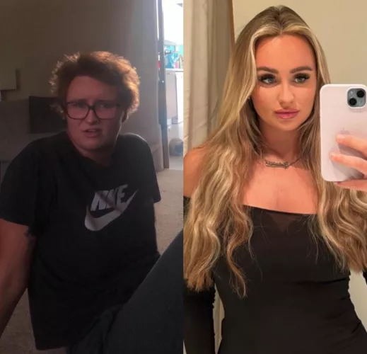 I went from can’t talk to girls to being a barbie 😂 (trans)