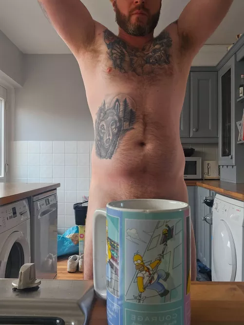 Before coffee we stretch. [37]