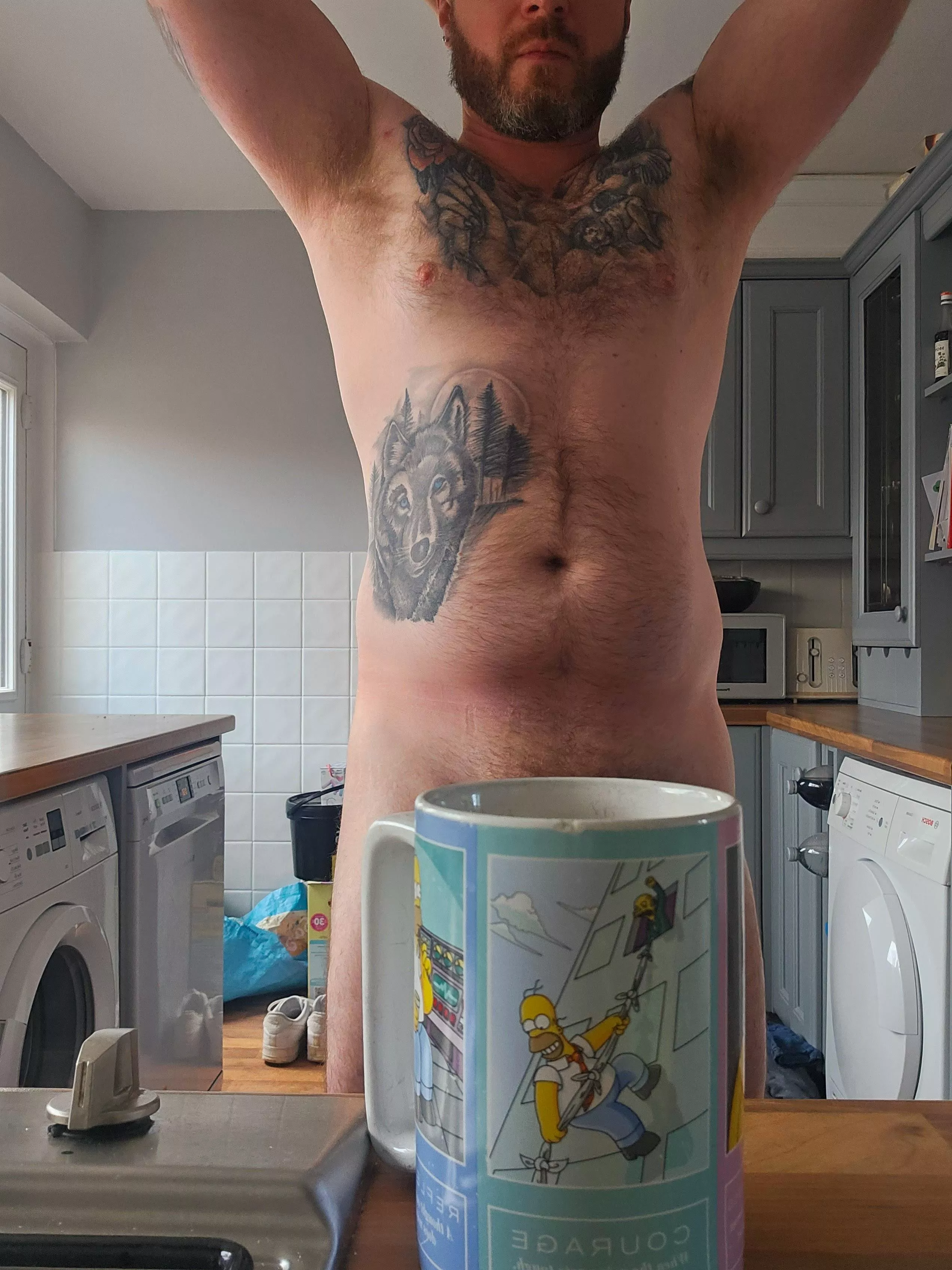 Before coffee we stretch. [37]