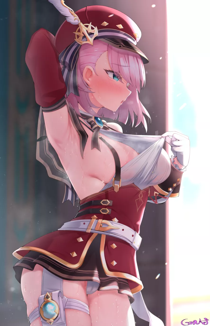 Charlotte feeling hot [Genshin Impact]