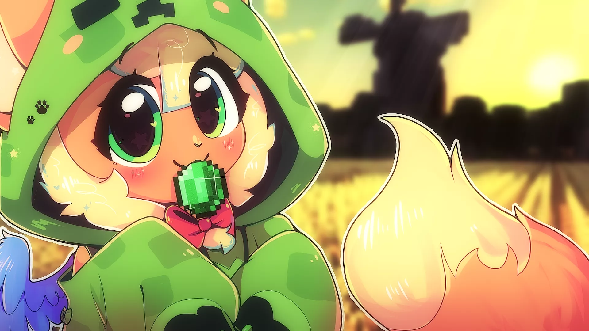 Do you like Minecraft and why? (art by me) 💚